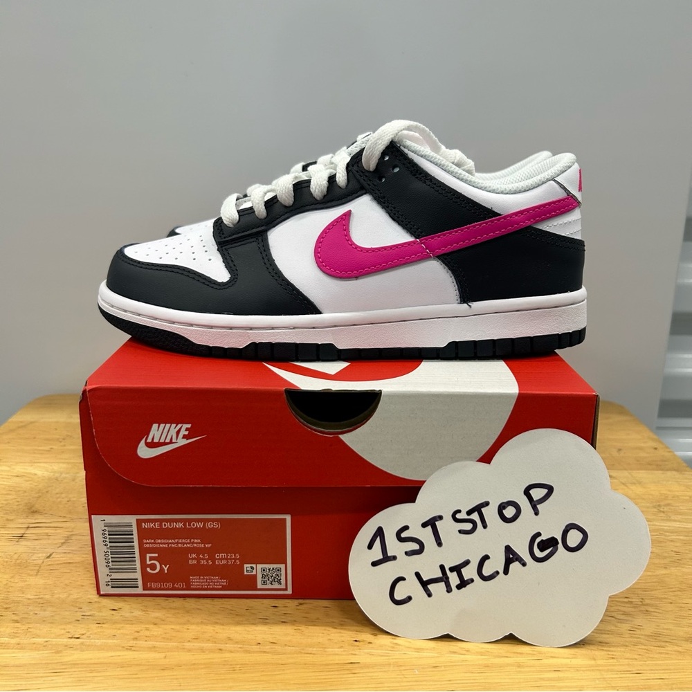 Nike Dunk Low GS Dark Obsidian Fierce Pink FB9109-401 Size 5Y/6.5W NEW - Picture 5 of 8
